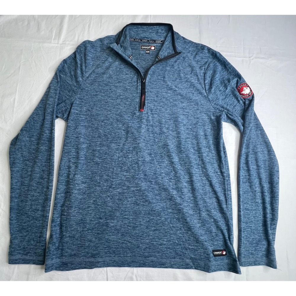 Canada Weathergear Quarter Zip Pullover Blue‎ Long Sleeve Mens Medium